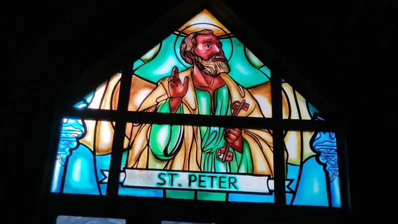 St Peter stained glass window